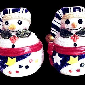 Vintage. Snowman  Candlestick Holders Epoch Collection by Noritake, Taper Candle